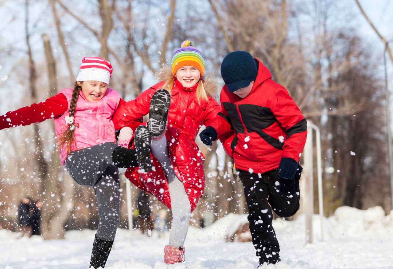 kids playing in snow